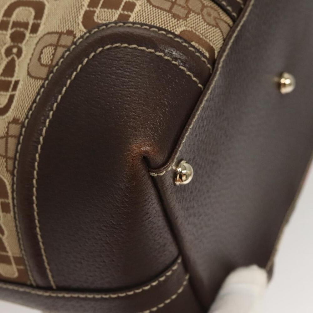 GUCCI Hand Bag Canvas Brown Gold - Picture 8 of 16